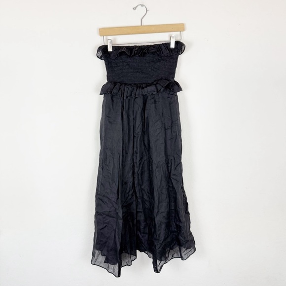 J.Crew Ravenna smocked dress in ramie black - Picture 4 of 11